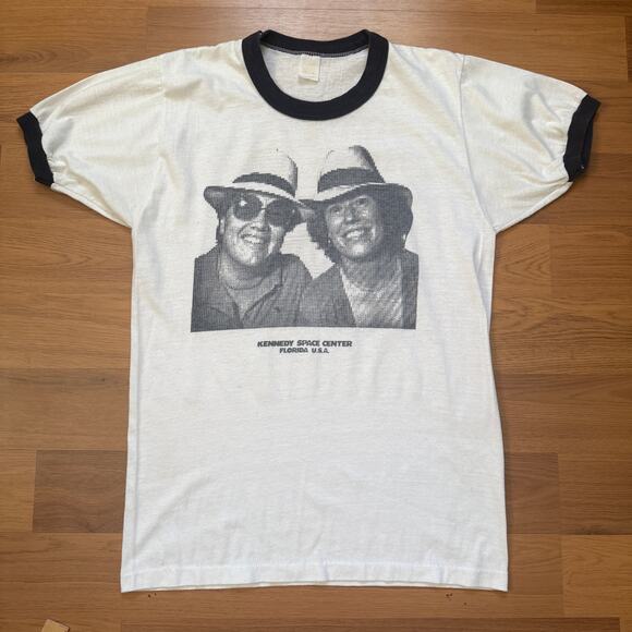 Springfoot Other - Vintage 70's Kennedy Space Center Florida USA White Ringer Tee Shirt Sz Large